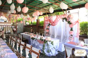 Wedding decor of a garden party