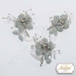 Luxury wedding boutonniere of Swarovski crystals and silver beads