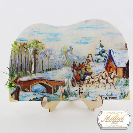 glass-card-carriage-in-a-winter-village