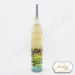 Bottle of white wine with "Ohrid Lake" landscape