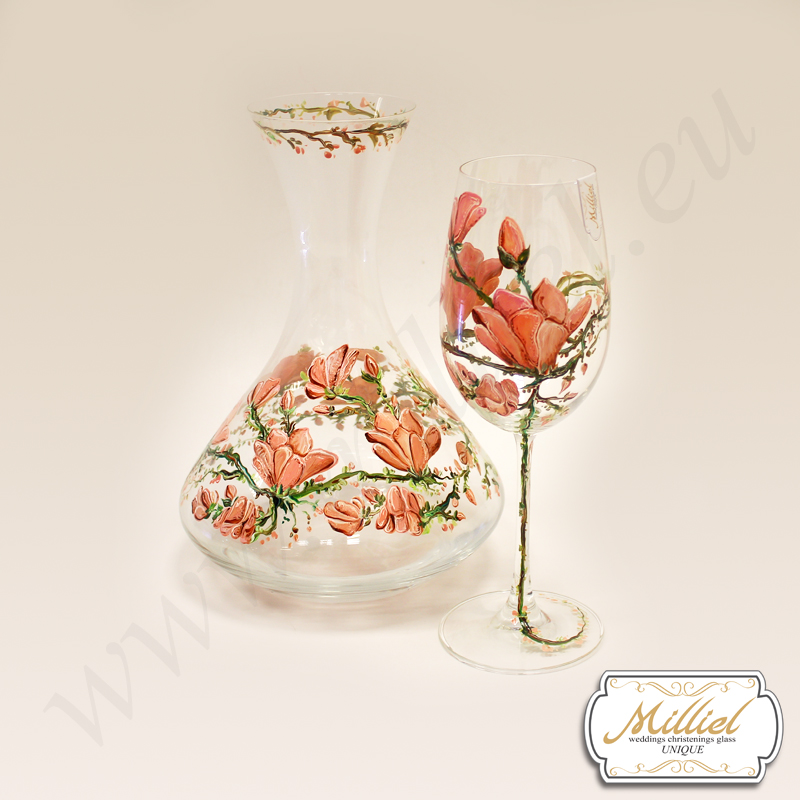 set-dekanter-chasha-universal-praskovena-magnoliq set-dekanter-chasha-universal-praskovena-magnoliq